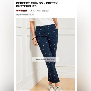 NO LONGER AVAILABLE Relaxed chino pants by Talbots with butterflies